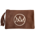 pochette Zouina veau velours camel